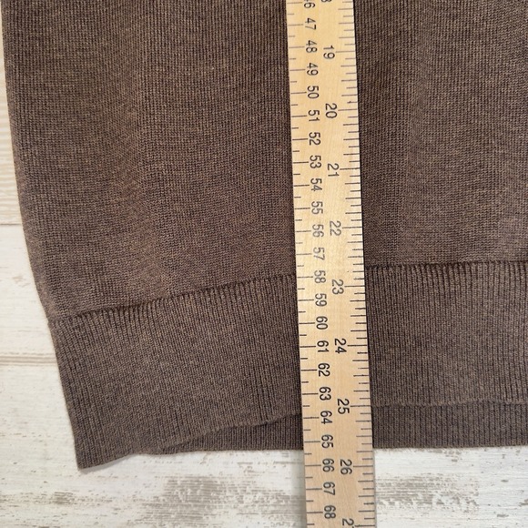 Lands' End Men's Brown V-Neck LS Sweater Size M 100% Supima Cotton Pullover - Picture 11 of 14